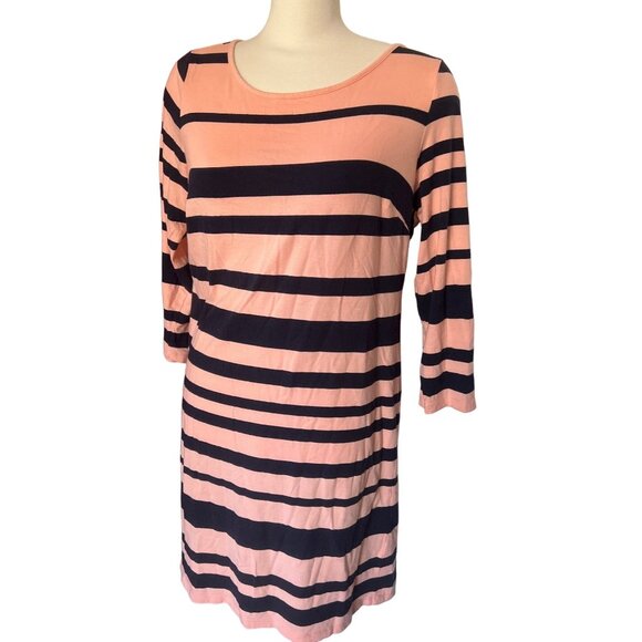 Crown & Ivy Orange & Black Striped Sundress Sz Medium with Gold Bracket - Picture 2 of 7